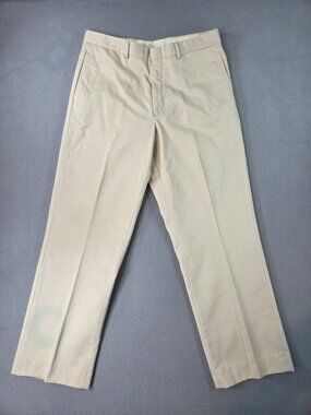 LL Bean Mens Khacki pants 34 x 29 beige cream chino style dress pants preppy